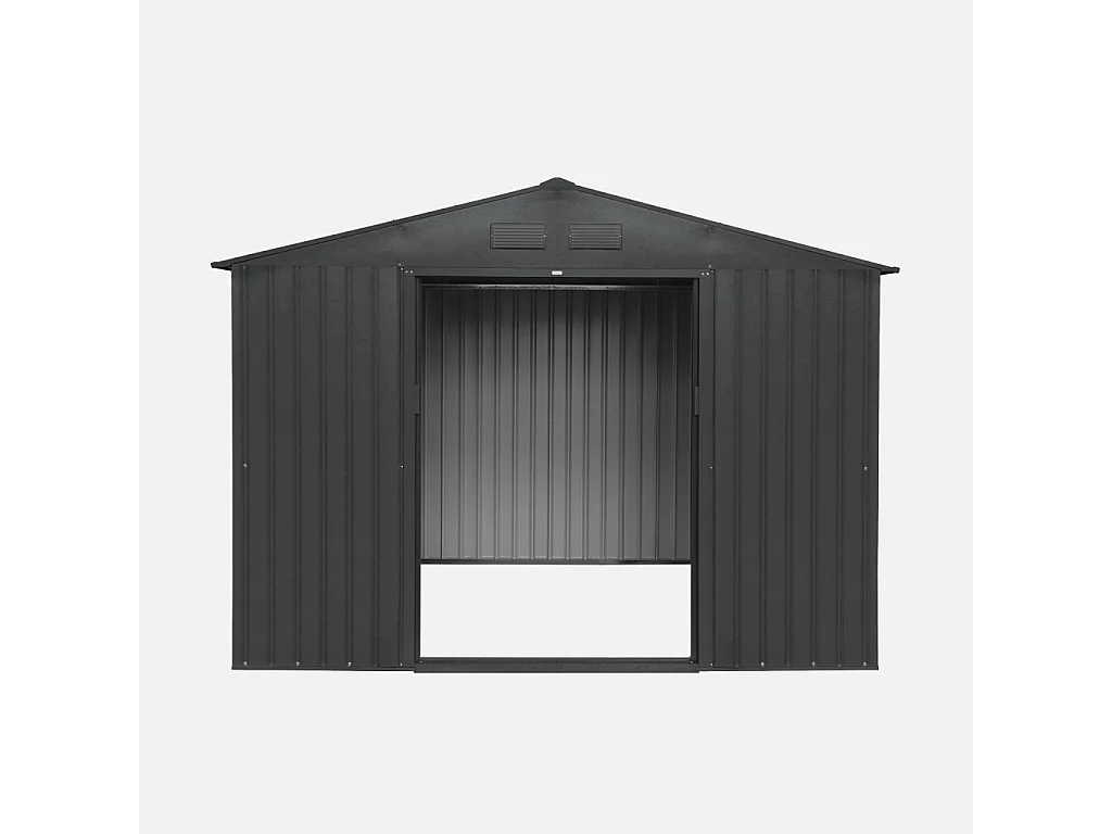 Casetta da giardino in metallo con kit di ancoraggio, 5.9m², antracite
