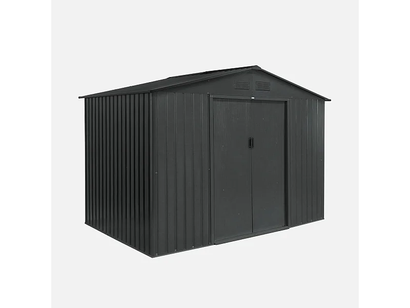 Casetta da giardino in metallo con kit di ancoraggio, 5.9m², antracite