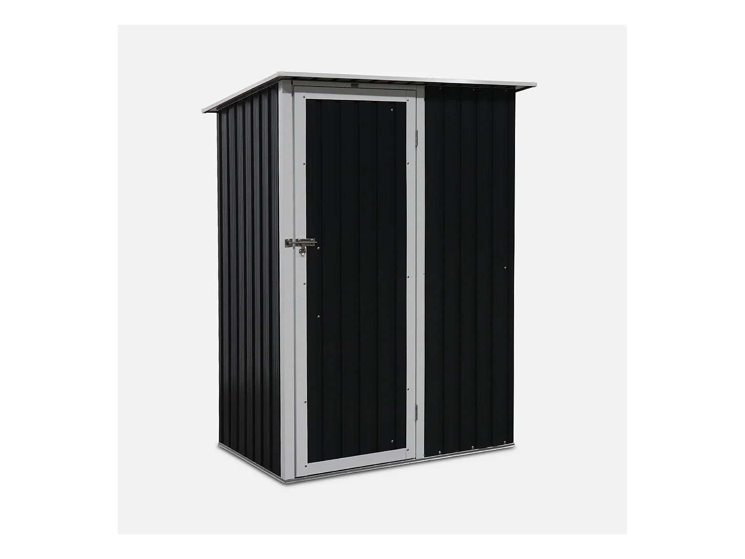 Caseta de jardín metálica gris y blanca, 1.36m² antracita