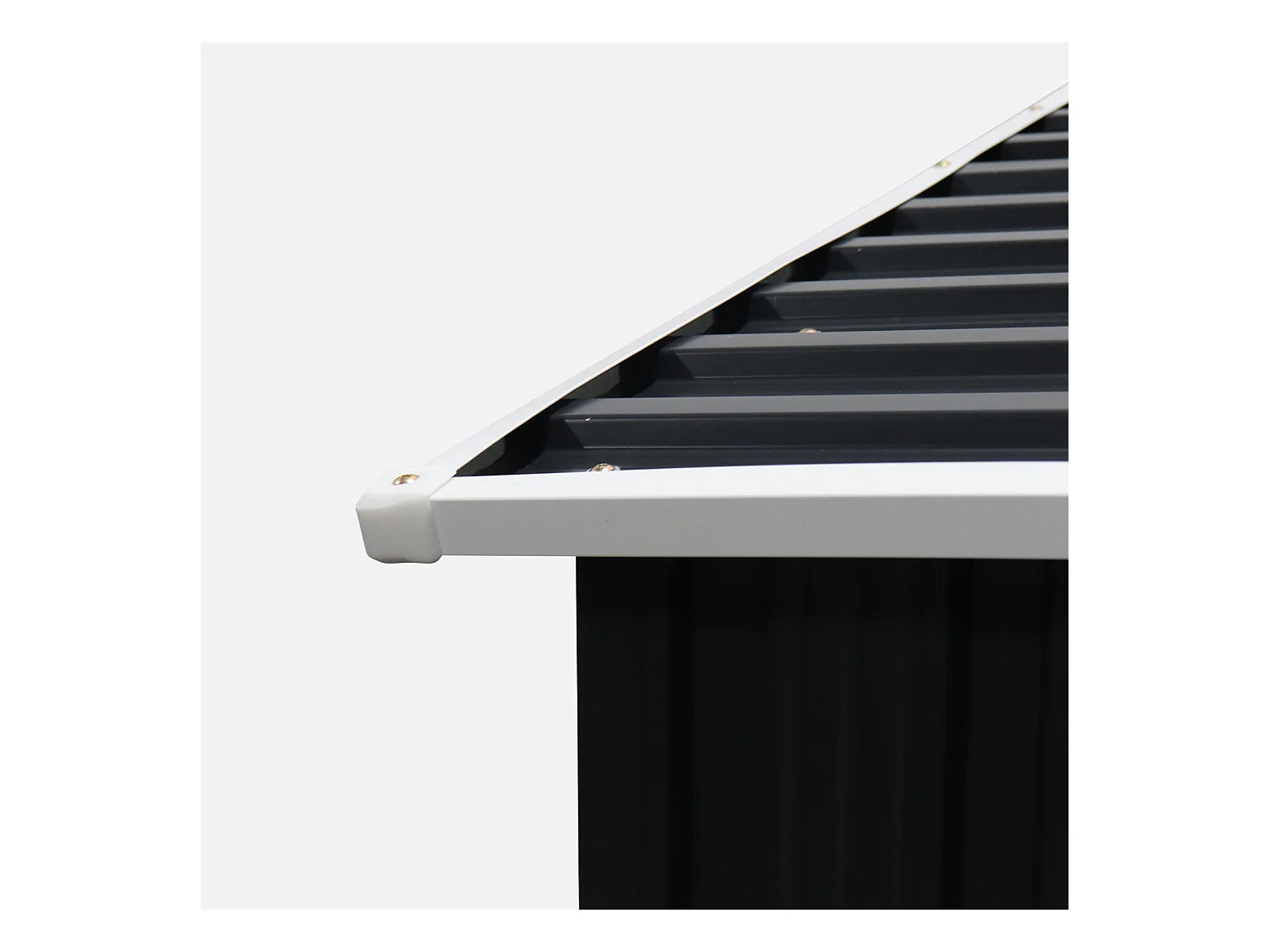 Caseta de jardín metálica gris y blanca, 1.36m² antracita