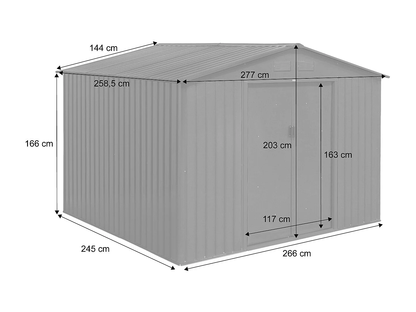 Caseta metálica de jardín, 7.06m² antracita