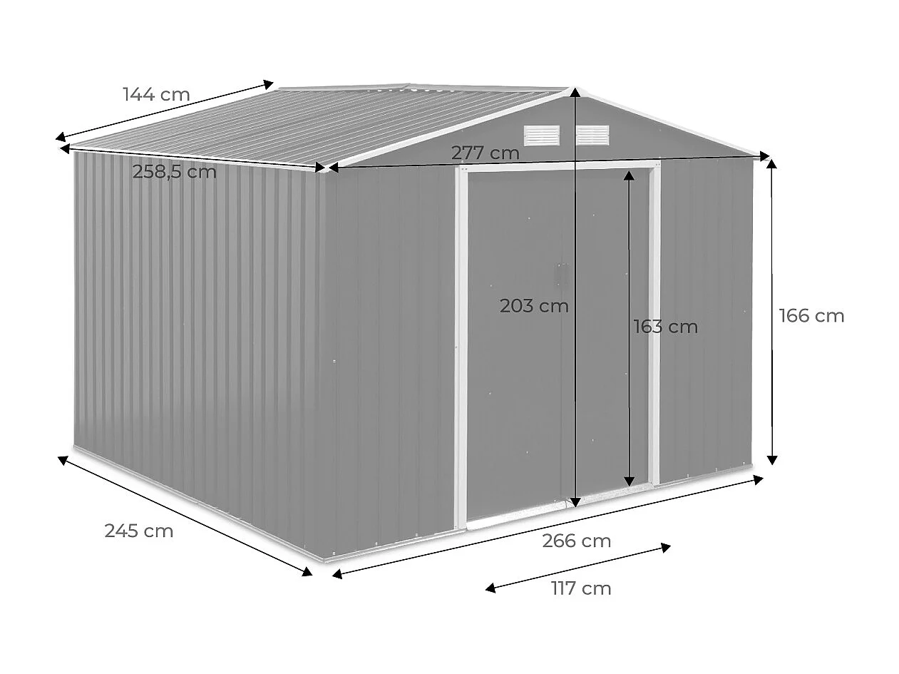 Capannone da giardino in metallo, 7.06m², antracite