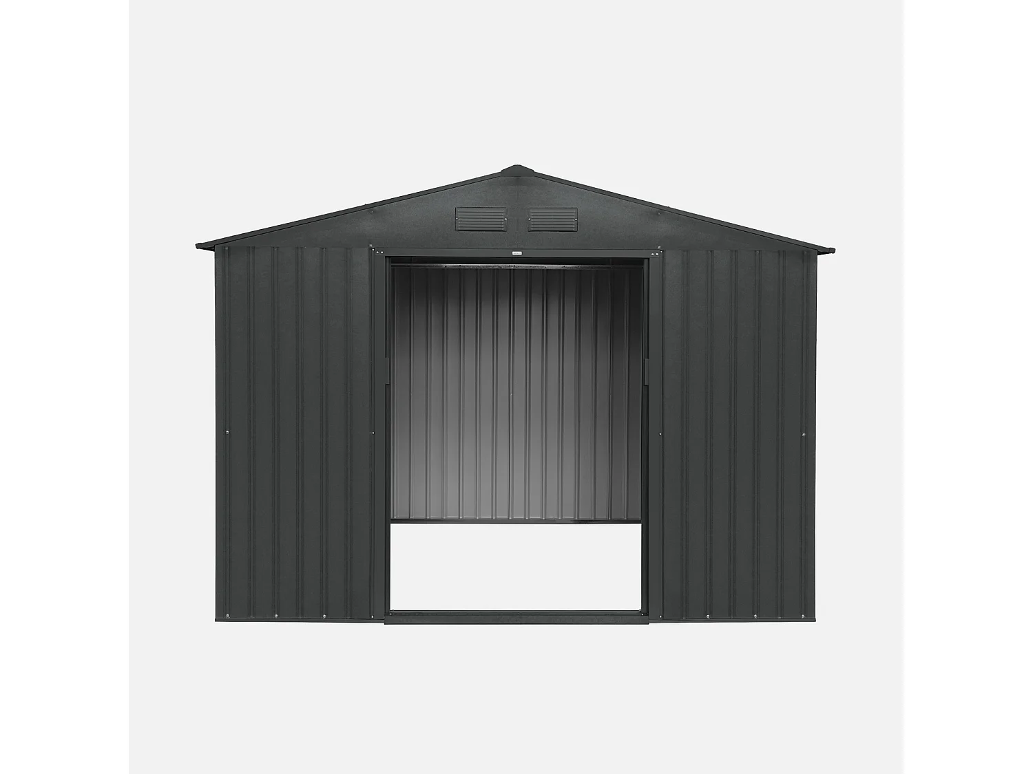 Cobertizo de jardín de metal de 8,95 m² con kit de anclaje antracita