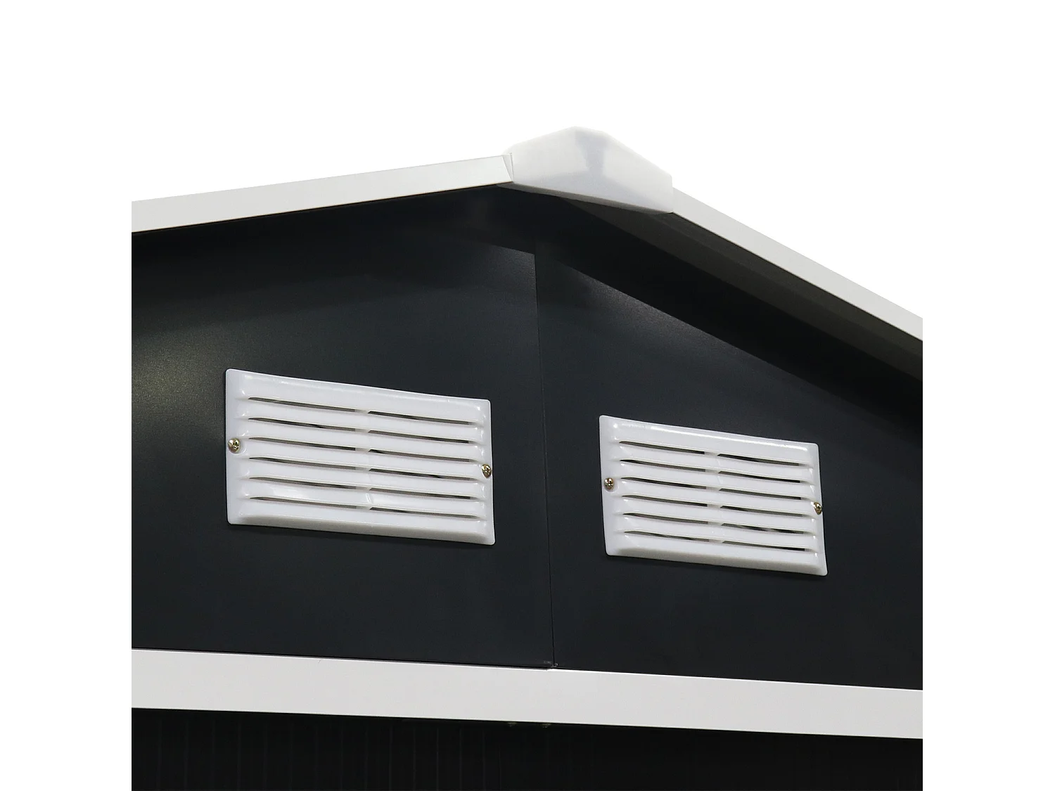 Cobertizo de jardín de metal de 8,95 m² con kit de anclaje antracita