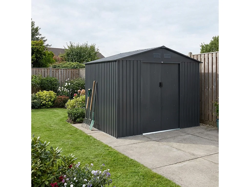 Capannone da giardino in metallo, 8.95m², antracite