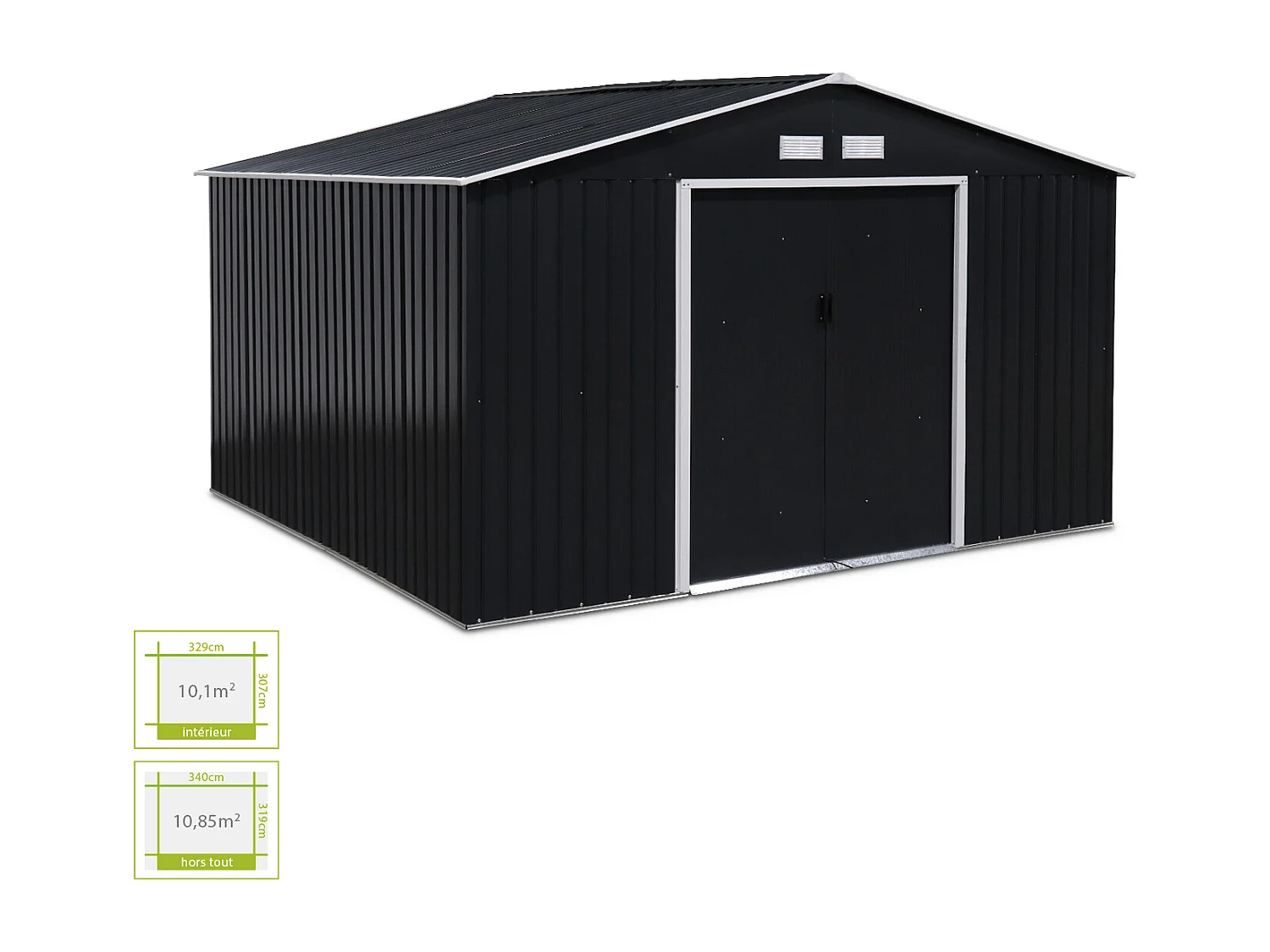 Caseta de jardín, 10.85m² antracita