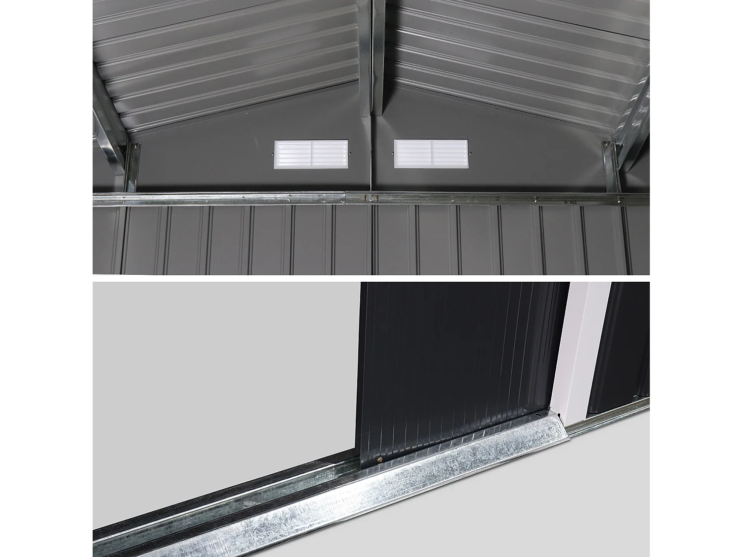 Casetta da giardino in metallo, 10.85m², antracite