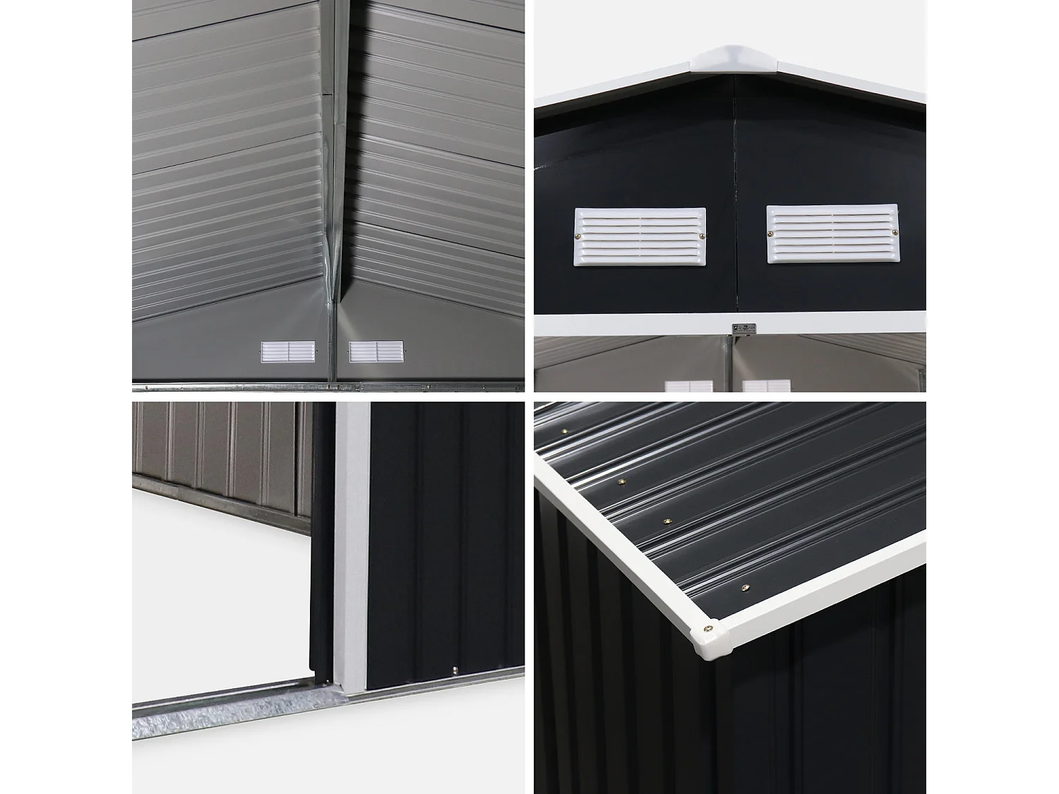 Casetta da giardino in metallo, 10.85m², antracite