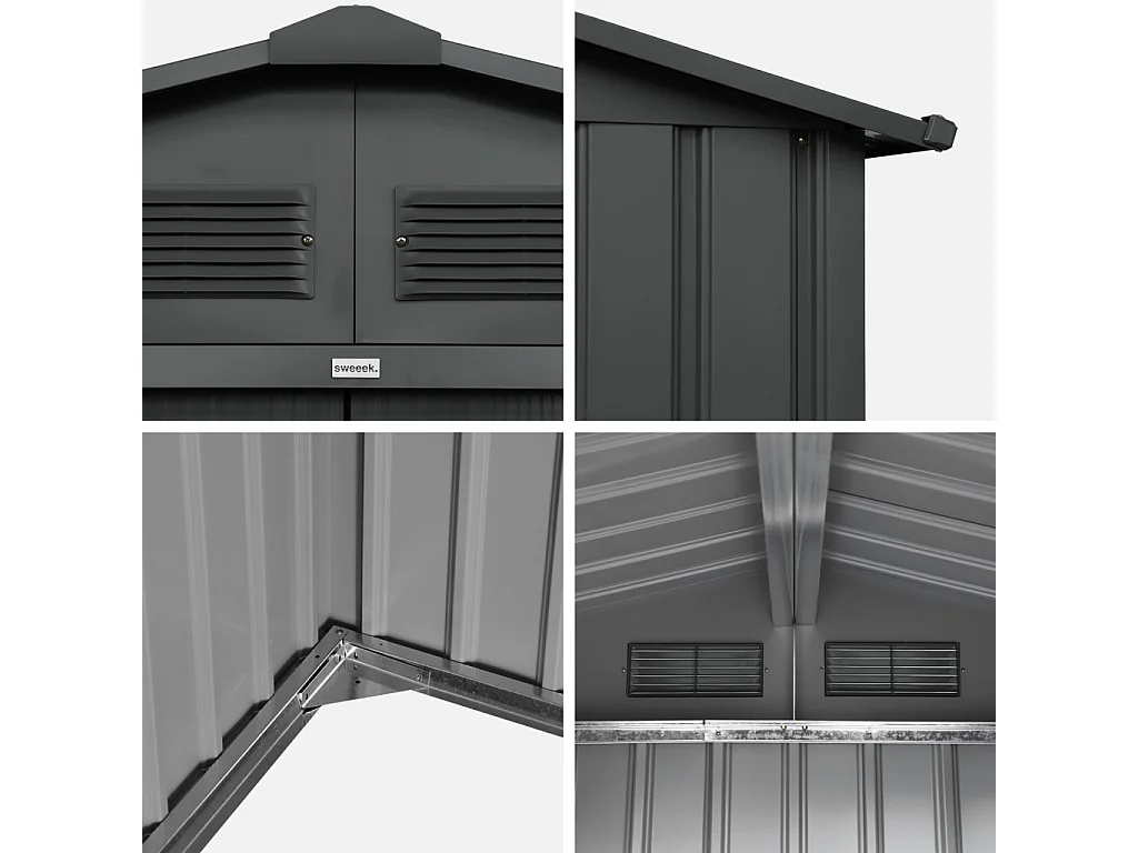 Casetta da giardino in metallo, 10.85m², antracite