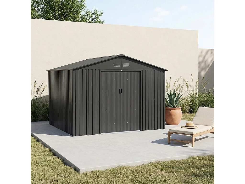 Casetta da giardino in metallo, 10.85m², antracite