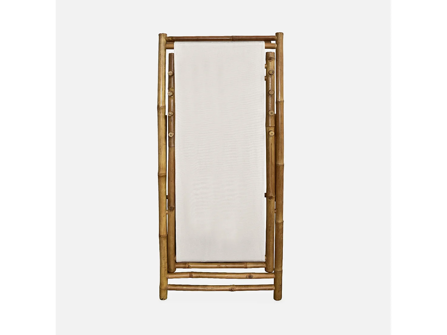 Set di 2 sedie in bambù, tela naturale pieghevole, multiposizione,