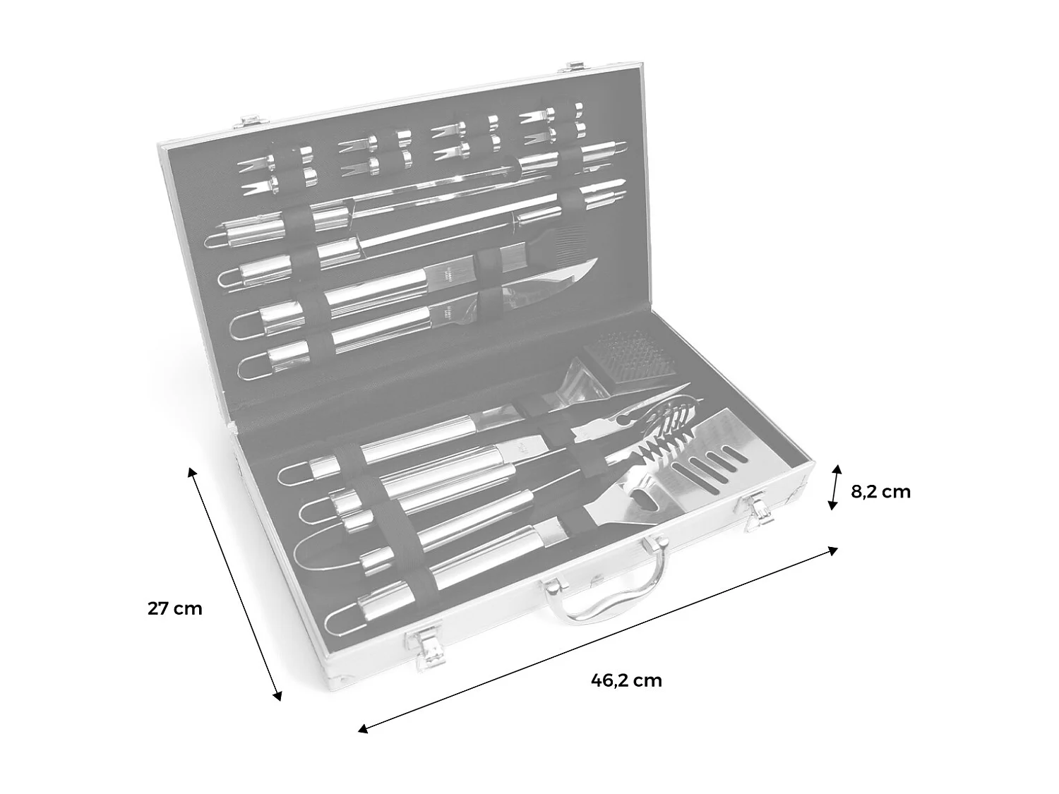 Mallette d'ustensiles pour barbecue et plancha -18 pièces