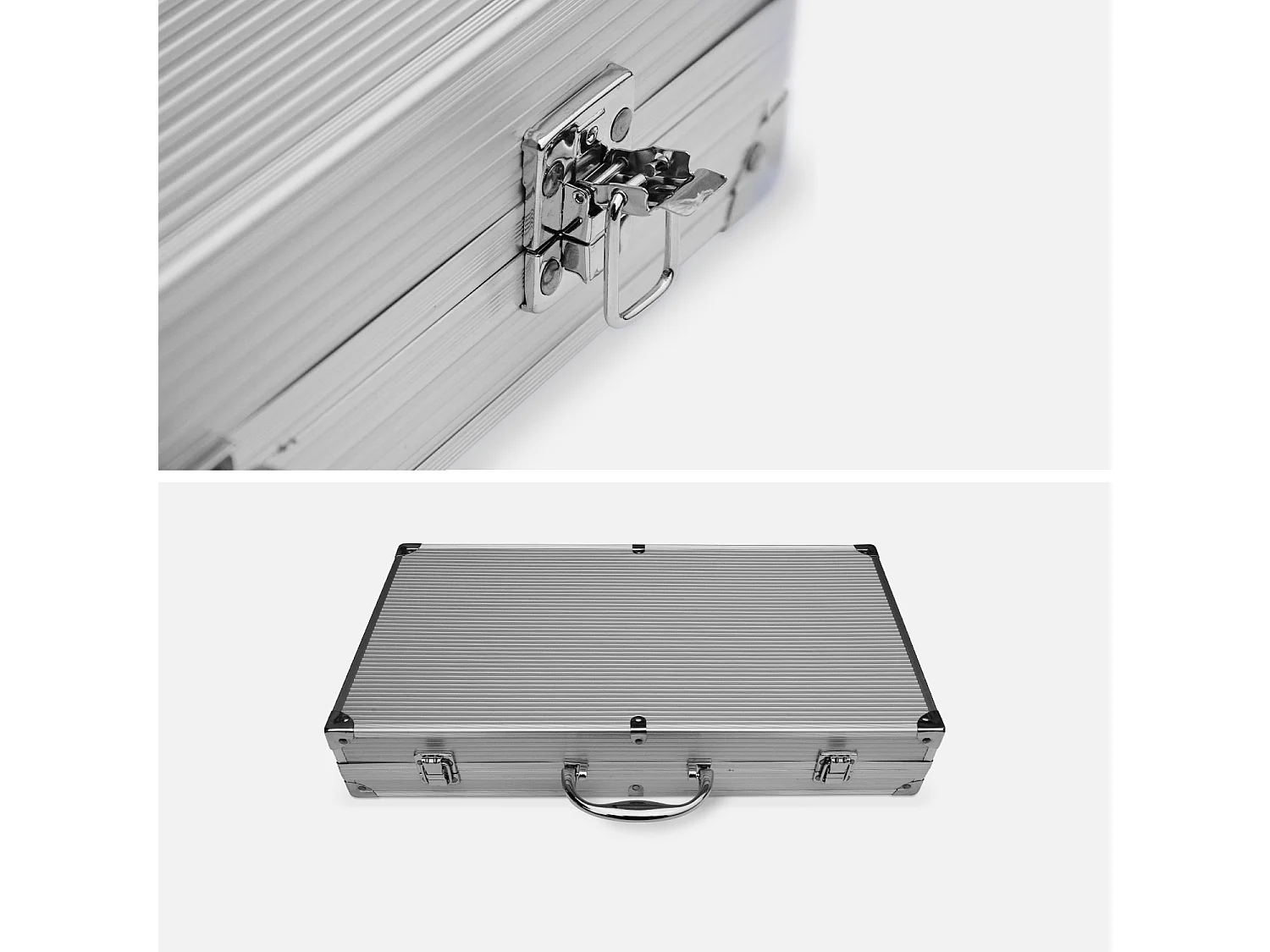 Set di utensili per barbecue, 18 pezzi, grigio