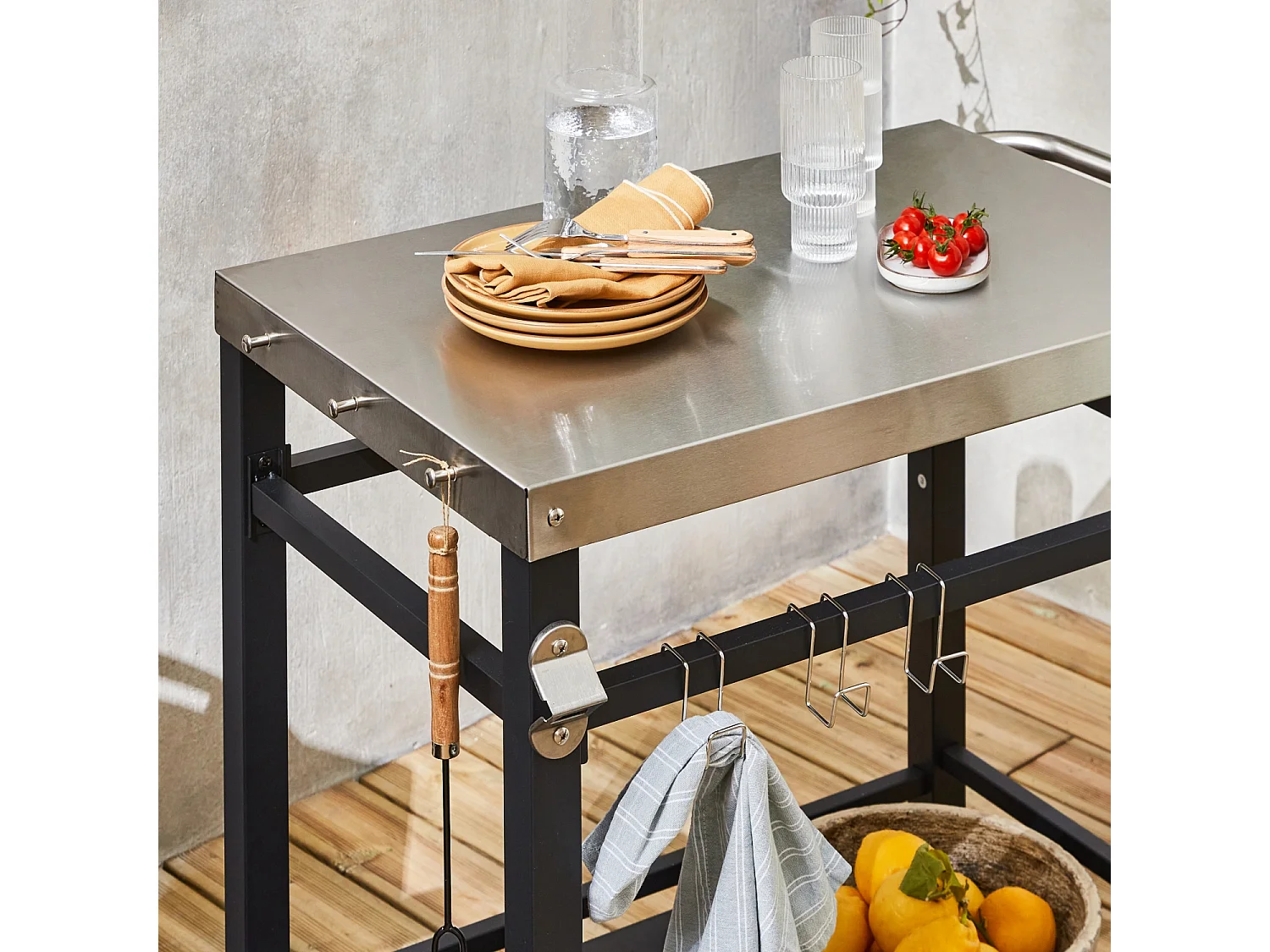 Carrello per barbecue, nero