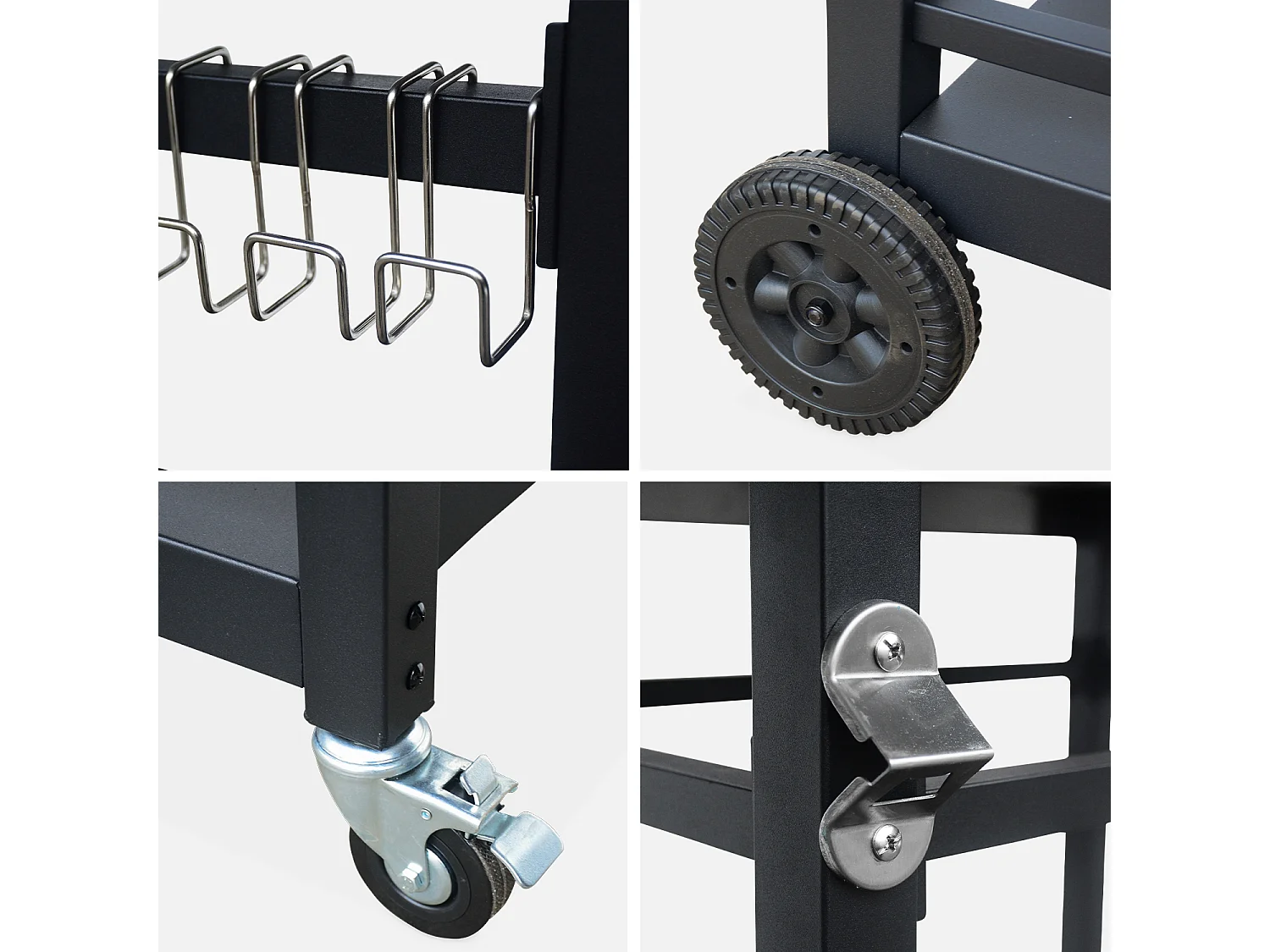 Carrello per barbecue, nero