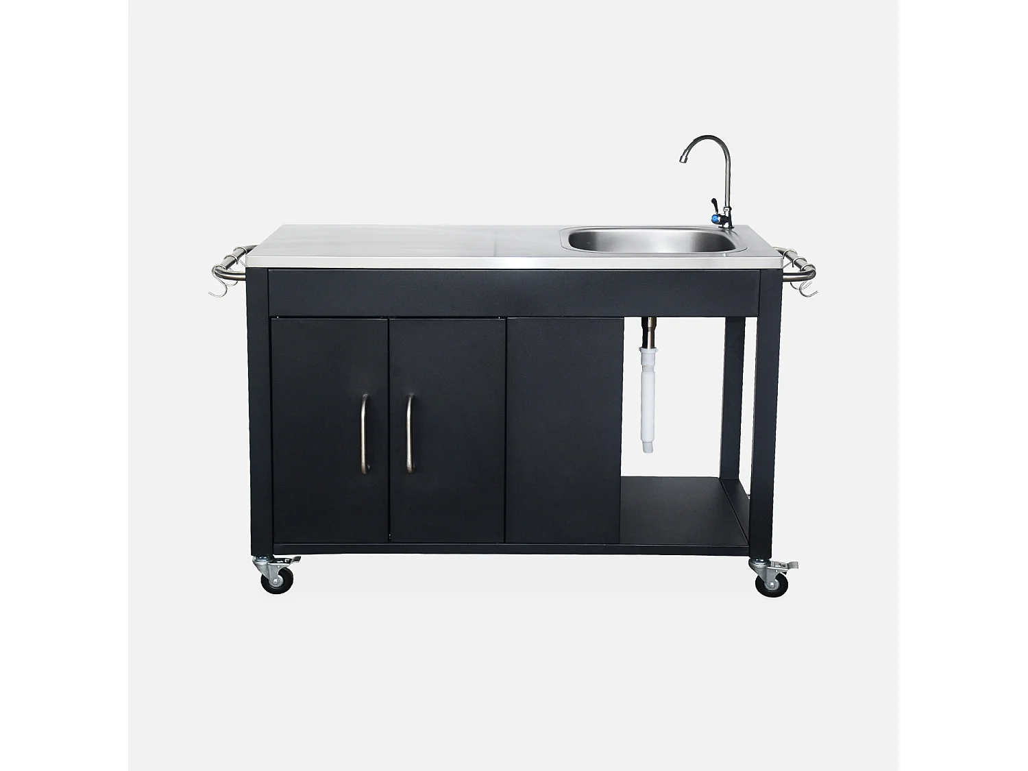 Cocina exterior de acero para barbacoa negro