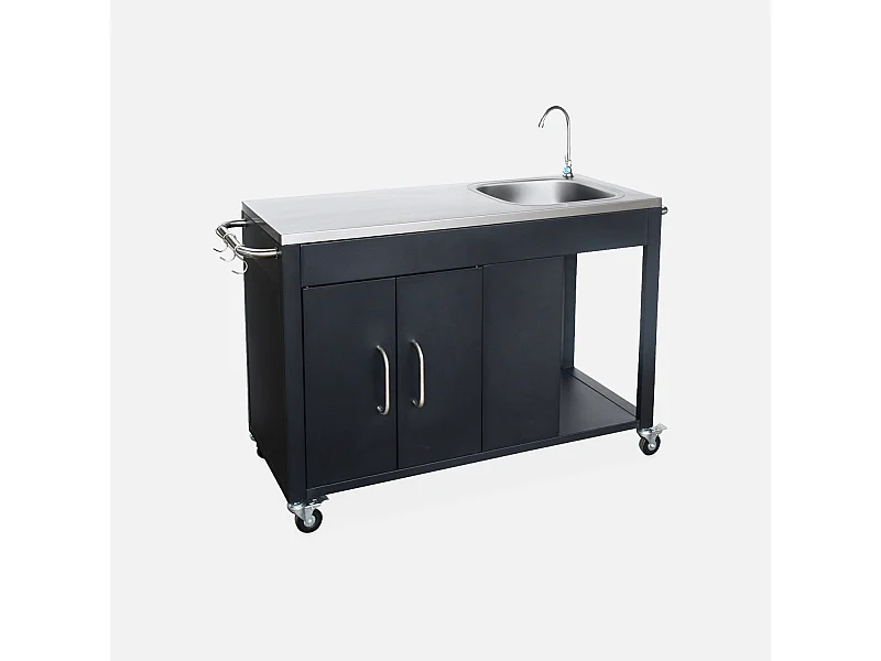 Cucina da esterno in acciaio, nero