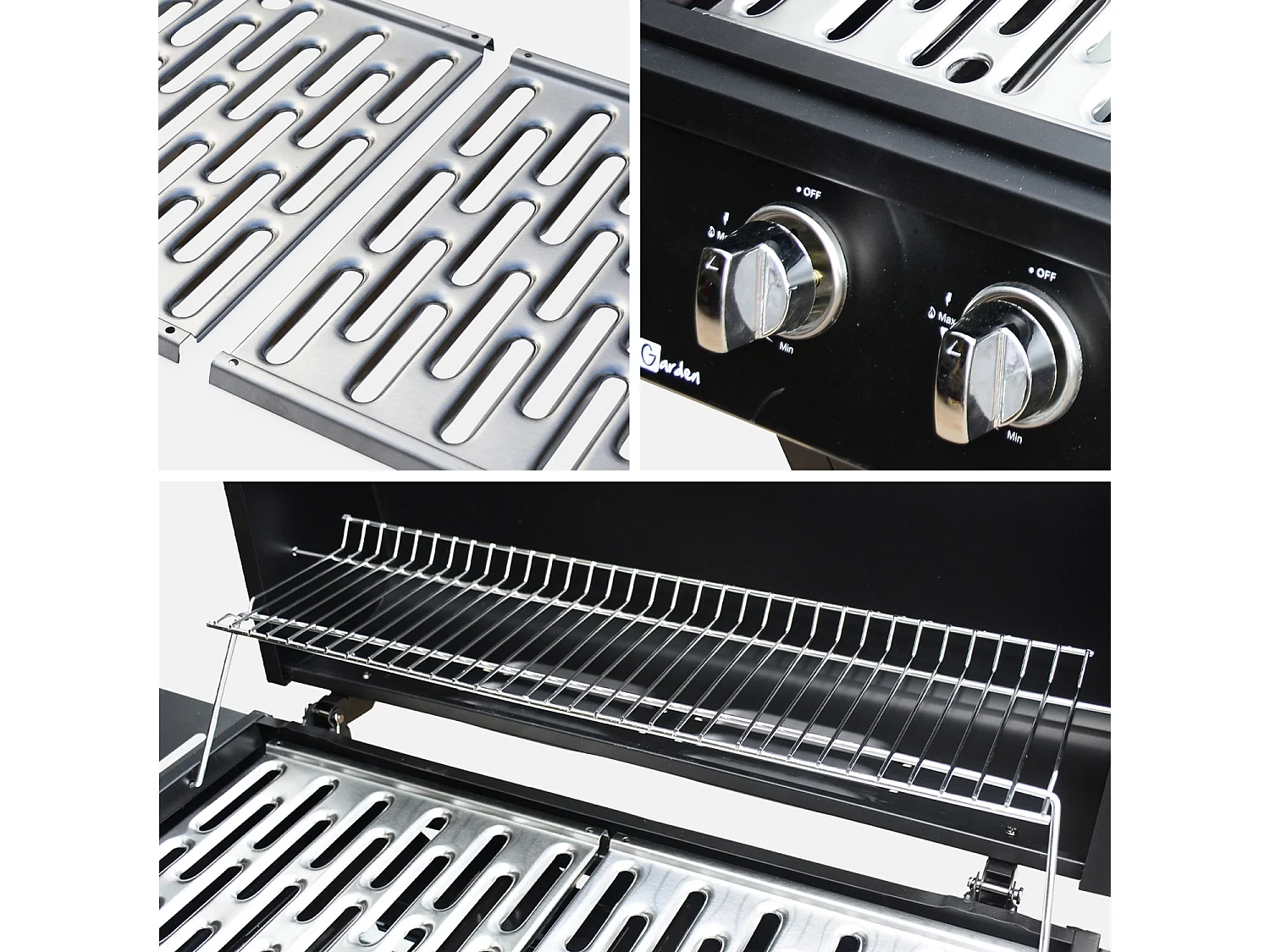 Barbecue a gas 4 bruciatori + 1 fuoco laterale, nero