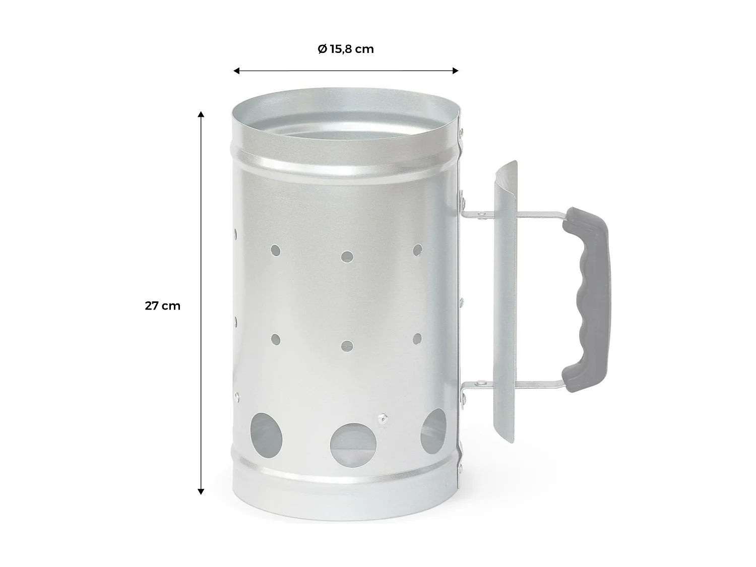 Ciminiera di accensione per barbecue a carbonella in acciaio