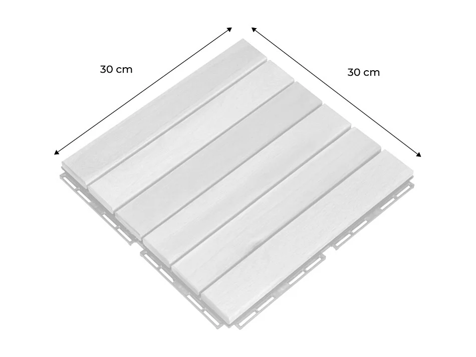 Juego de baldosas de madera para terraza de 30 x 30 cm, diseño lineal