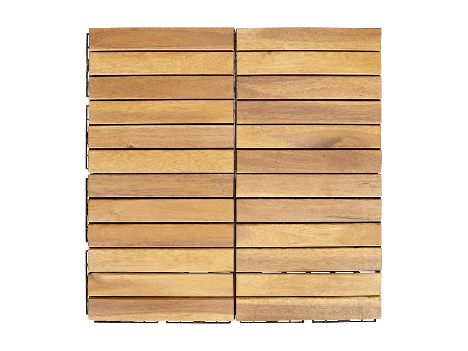 Juego de baldosas de madera para terraza de 30 x 30 cm, diseño lineal