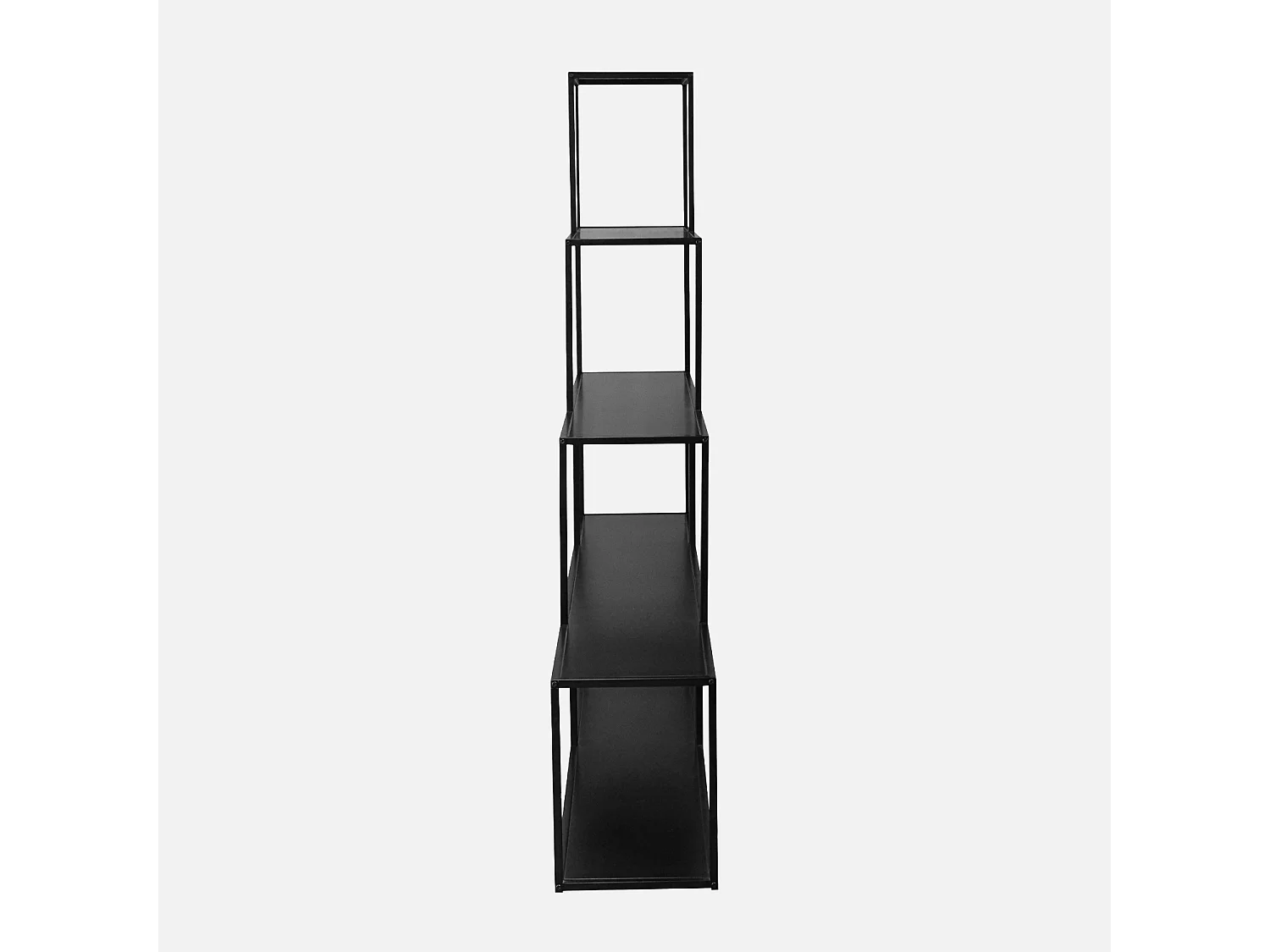 Etagère bibliothèque escalier en métal noir 4 niveaux INDUSTRIELLE  L 160 x P 30 x H 157cm