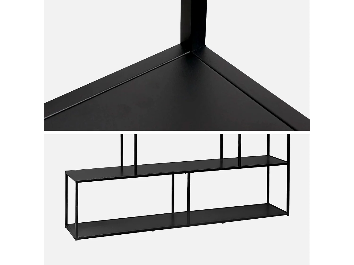 Etagère bibliothèque escalier en métal noir 4 niveaux INDUSTRIELLE  L 160 x P 30 x H 157cm