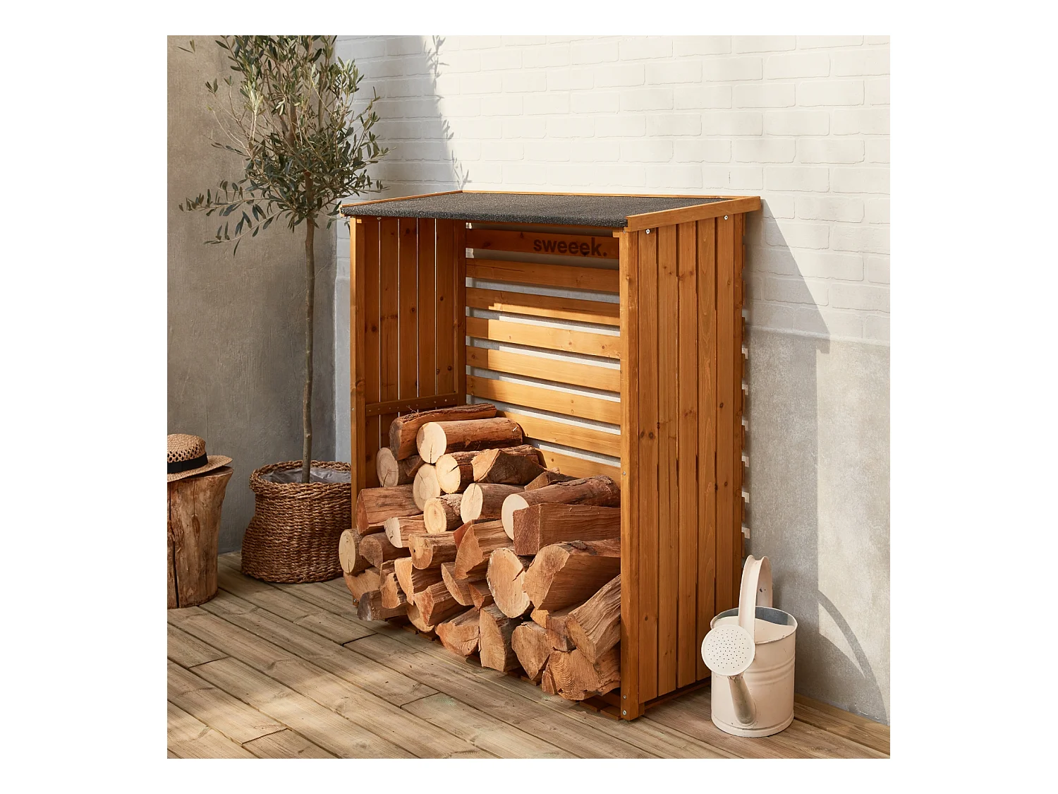 Cabina di legno, 120x45x120cm, marrone naturale