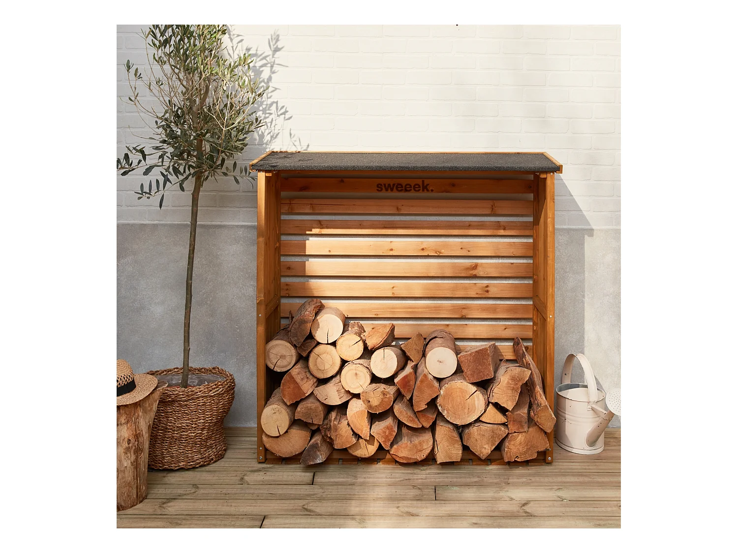 Cabina di legno, 120x45x120cm, marrone naturale