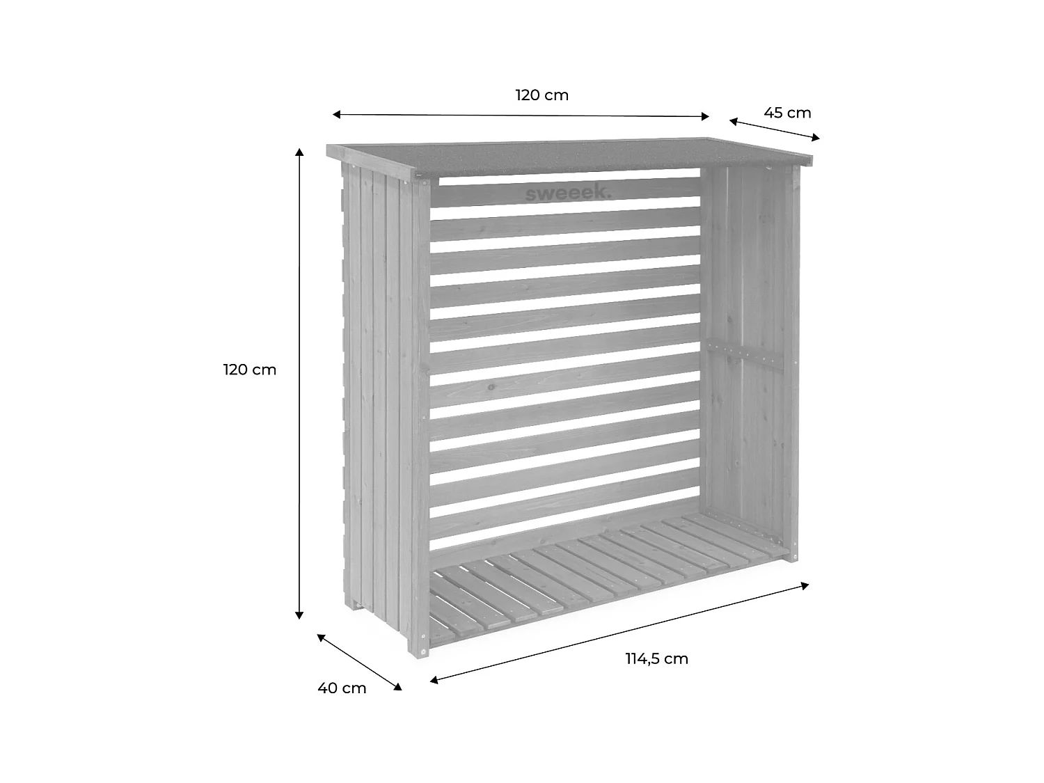 Cabina di legno, 120x45x120cm, marrone naturale
