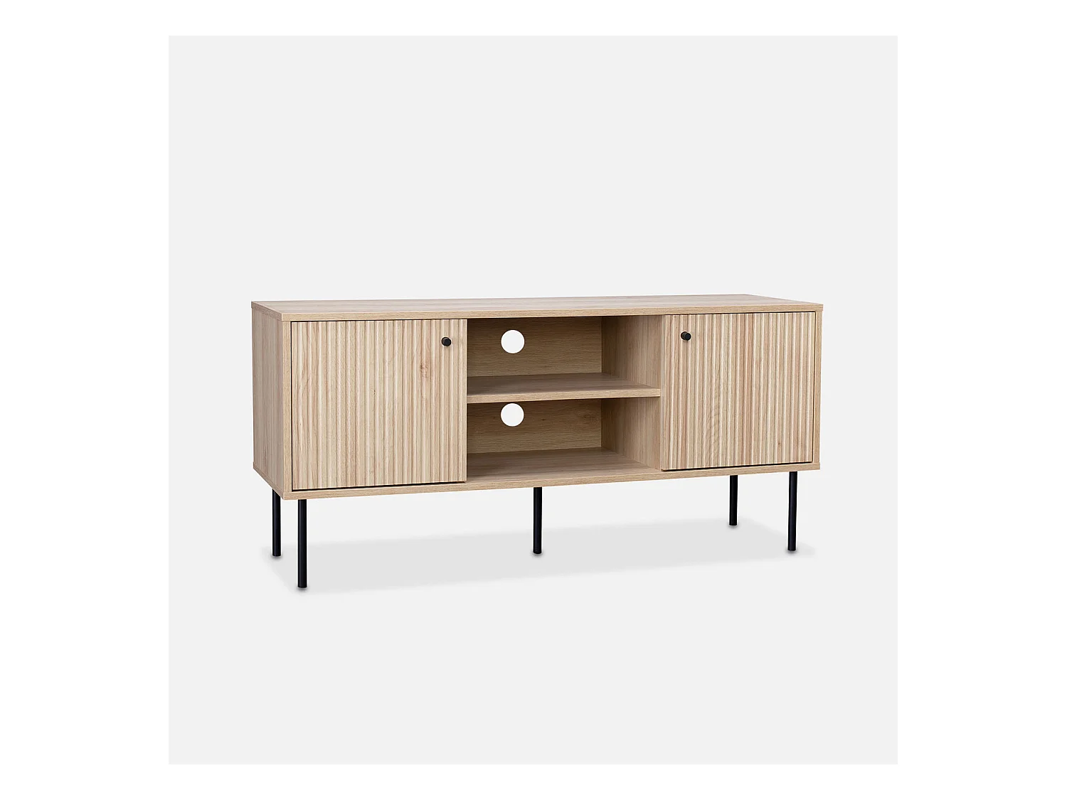 Meuble TV. Braga. deux portes. deux niches. une étagère.  L 120 x l 39 x H 56.2cm