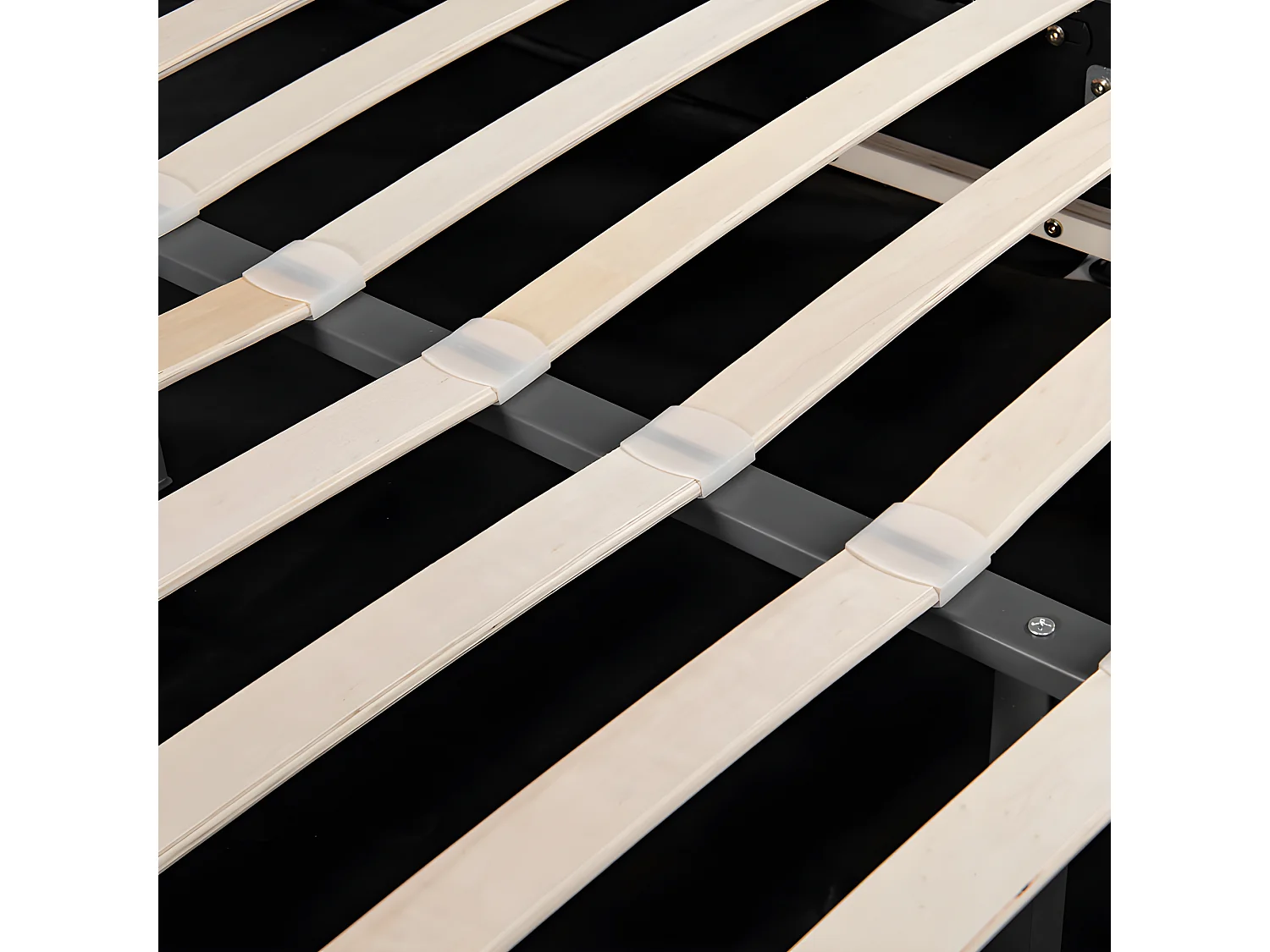 Letto contenitore rivestito in velluto - 140x190 cm - con rete a doghe + testiera regolabile - Grigio