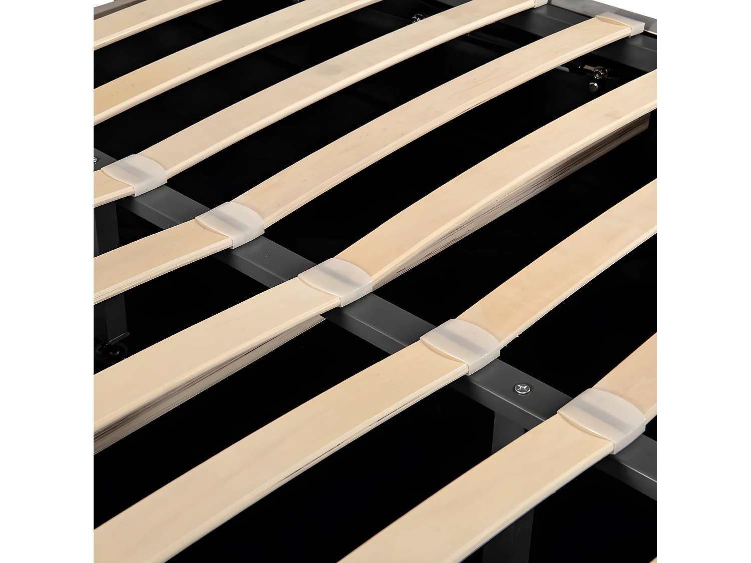 Lit coffre en velours avec sommier à lattes + tête de lit réglable - 140x190cm - Gris