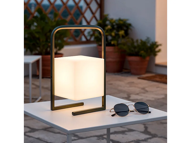 Lampada da Tavolo LED Portatile Tiber 2.5W per Esterni con Batteria USB Ricaricabile Nero