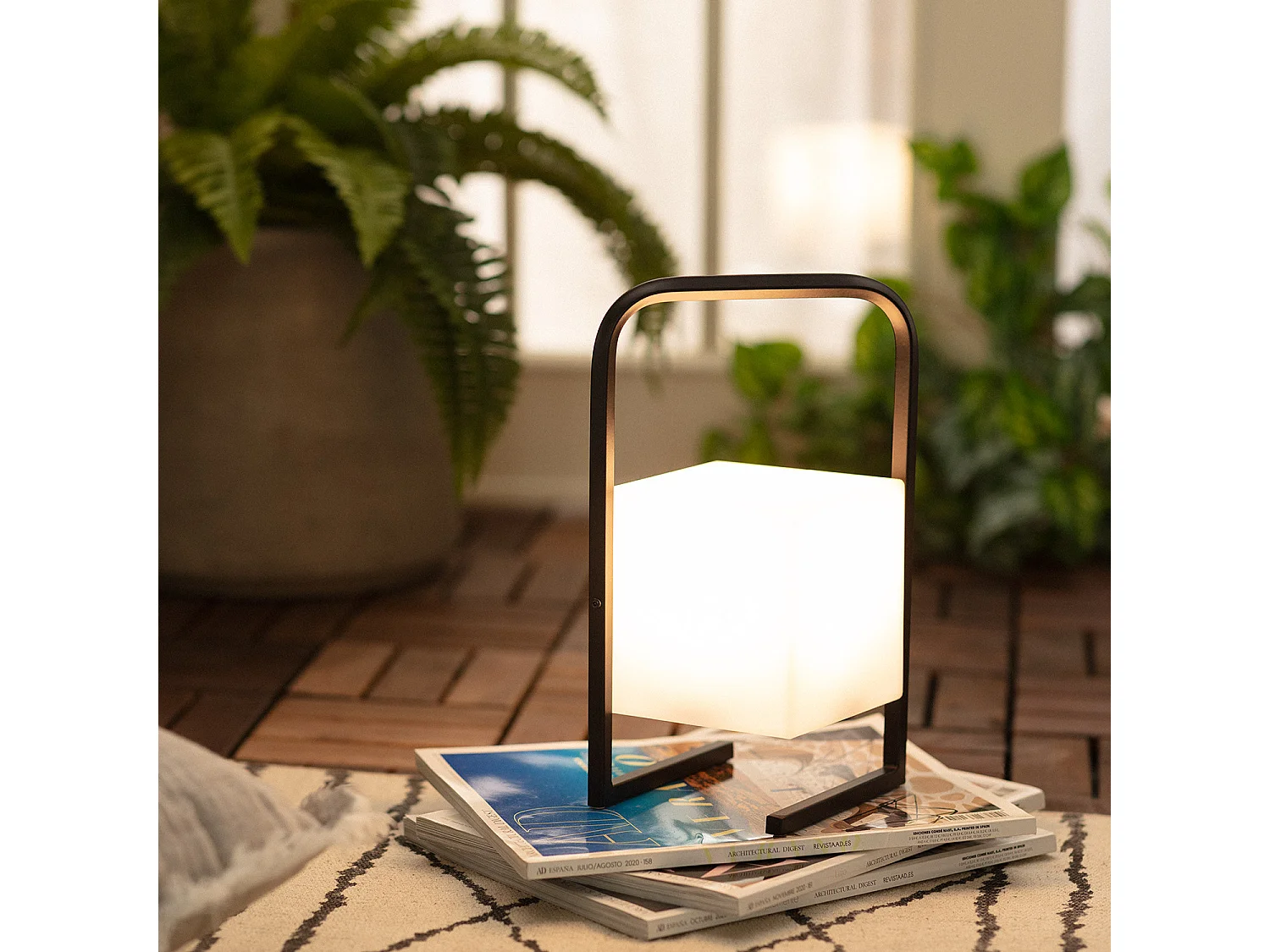 Lampe à Poser LED  Portative Extérieure en Aluminium 2.5W Tiber avec Batterie Rechargeable USB Noir