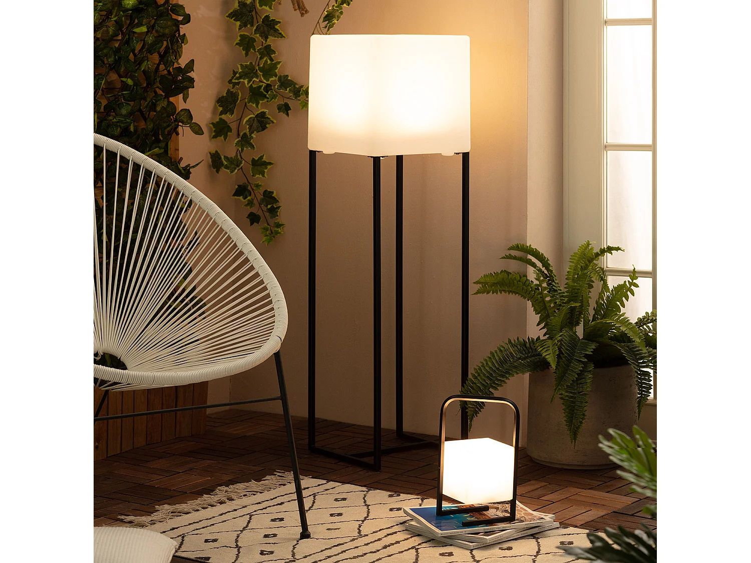 Lampe à Poser LED  Portative Extérieure en Aluminium 2.5W Tiber avec Batterie Rechargeable USB Noir
