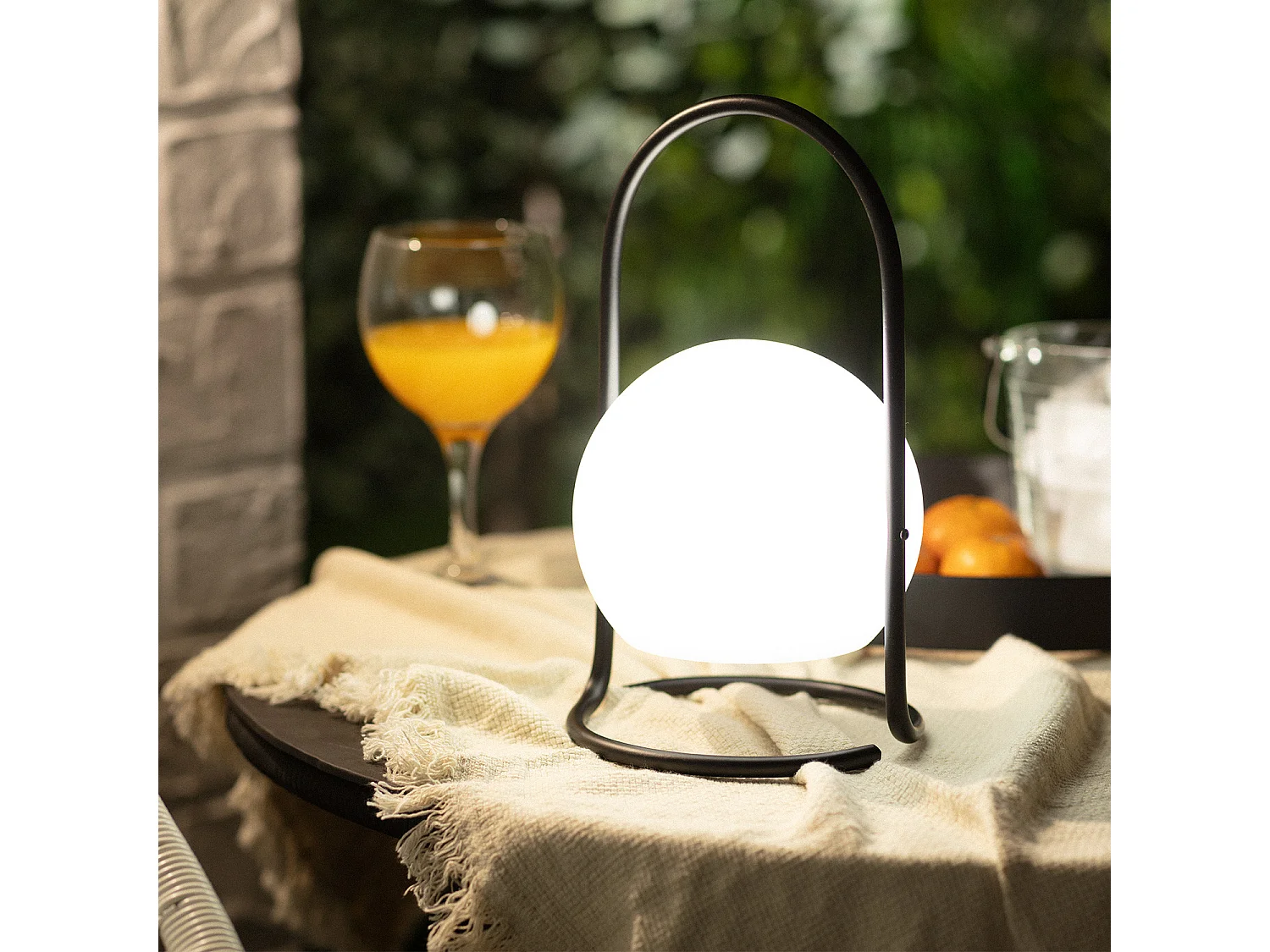 Lampada da Tavolo per Esterni LED 2.5W Portatile Metallo con Batteria USB Ricaricabile Mkono Nero