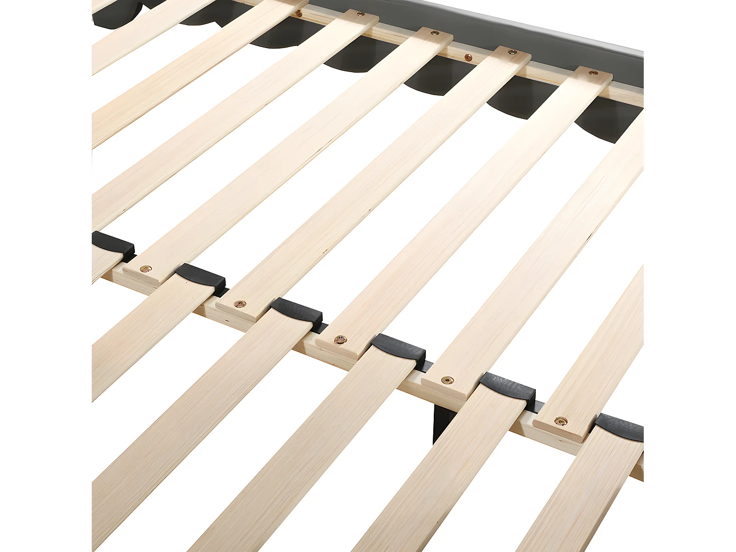 Uitschuifbaar onderschuifbed 90(180)x190 cm - in kunstleer - met LED-verlichting en lattenbodem - Grijs