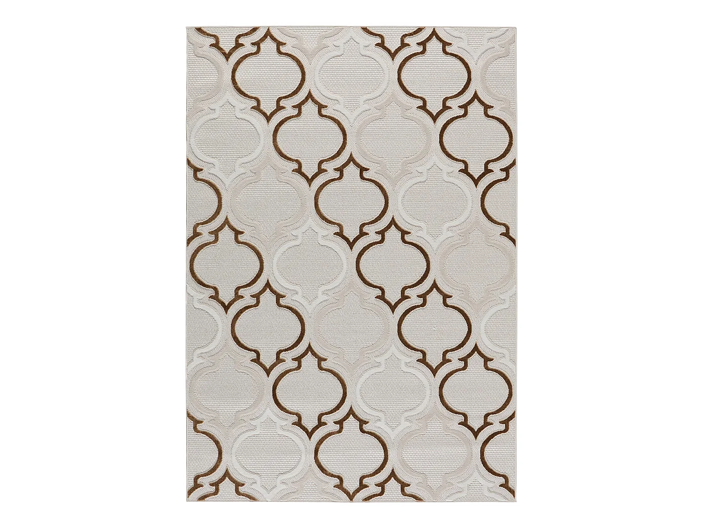 Tapis intérieur extérieur - motif pique - beige - Loopin - 200x280