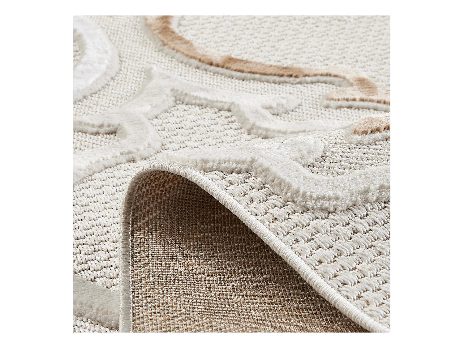 Tapis intérieur extérieur - motif pique - beige - Loopin - 200x280