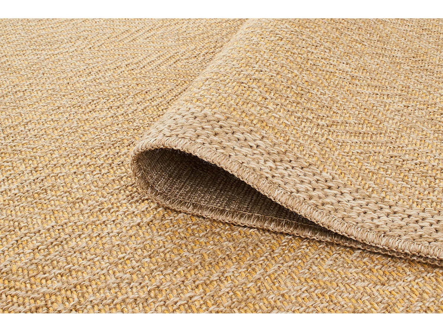 Tapis de salon - intérieur extérieur - Nature -  aspect Jute - Jaune - 200x290 cm