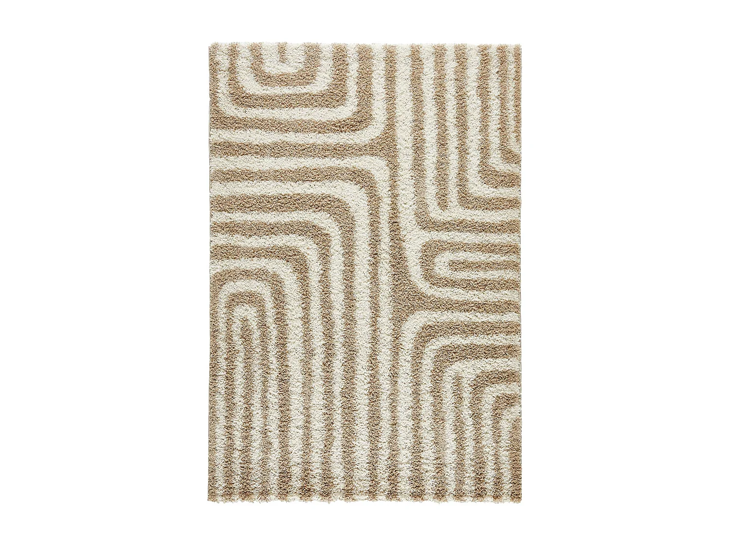 Tapis de salon - motif géométrique - beige - Olympe - 200x280