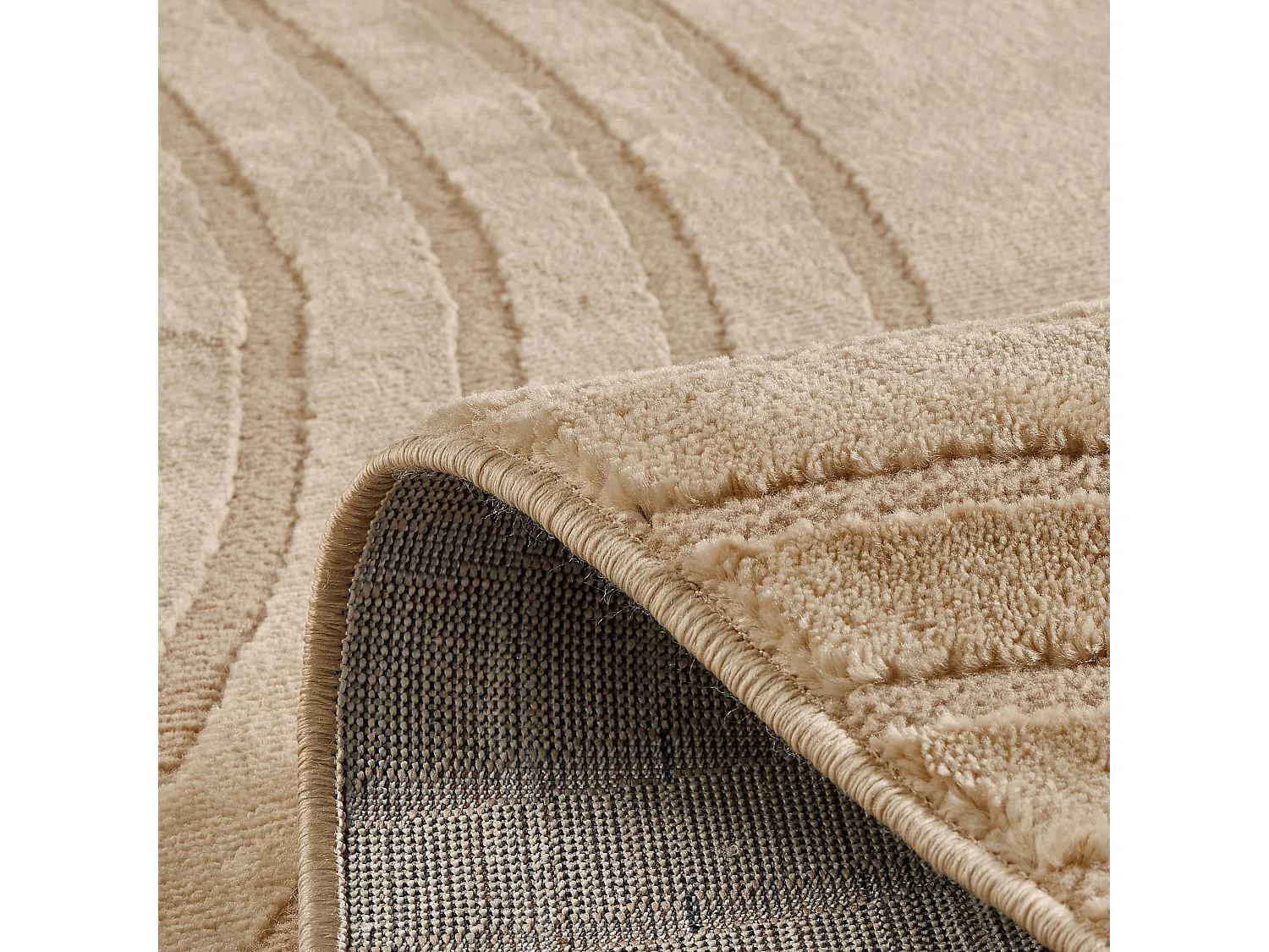 Tapis de salon - motif arc en relief - beige - Bloom - 200x280