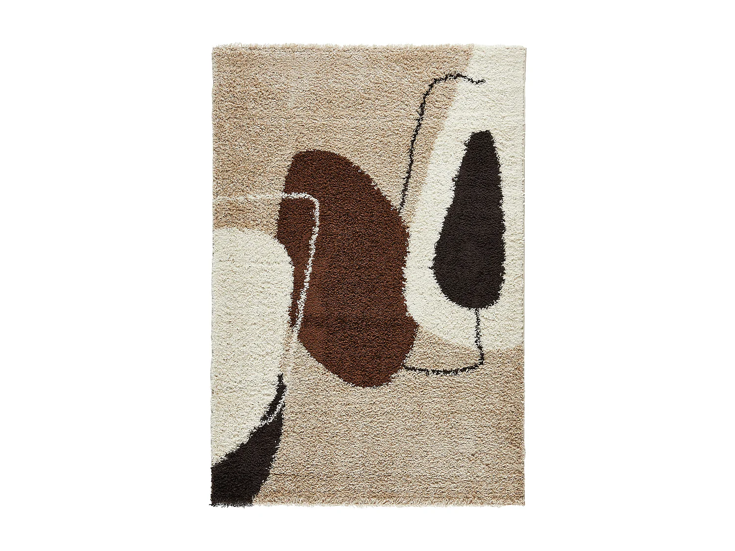 Tapis de salon - motif artistique - marron - Palerme - 160x230