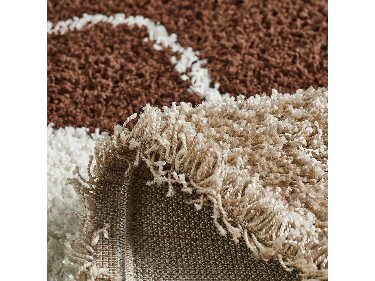 Tapis de salon - motif artistique - marron - Palerme - 160x230