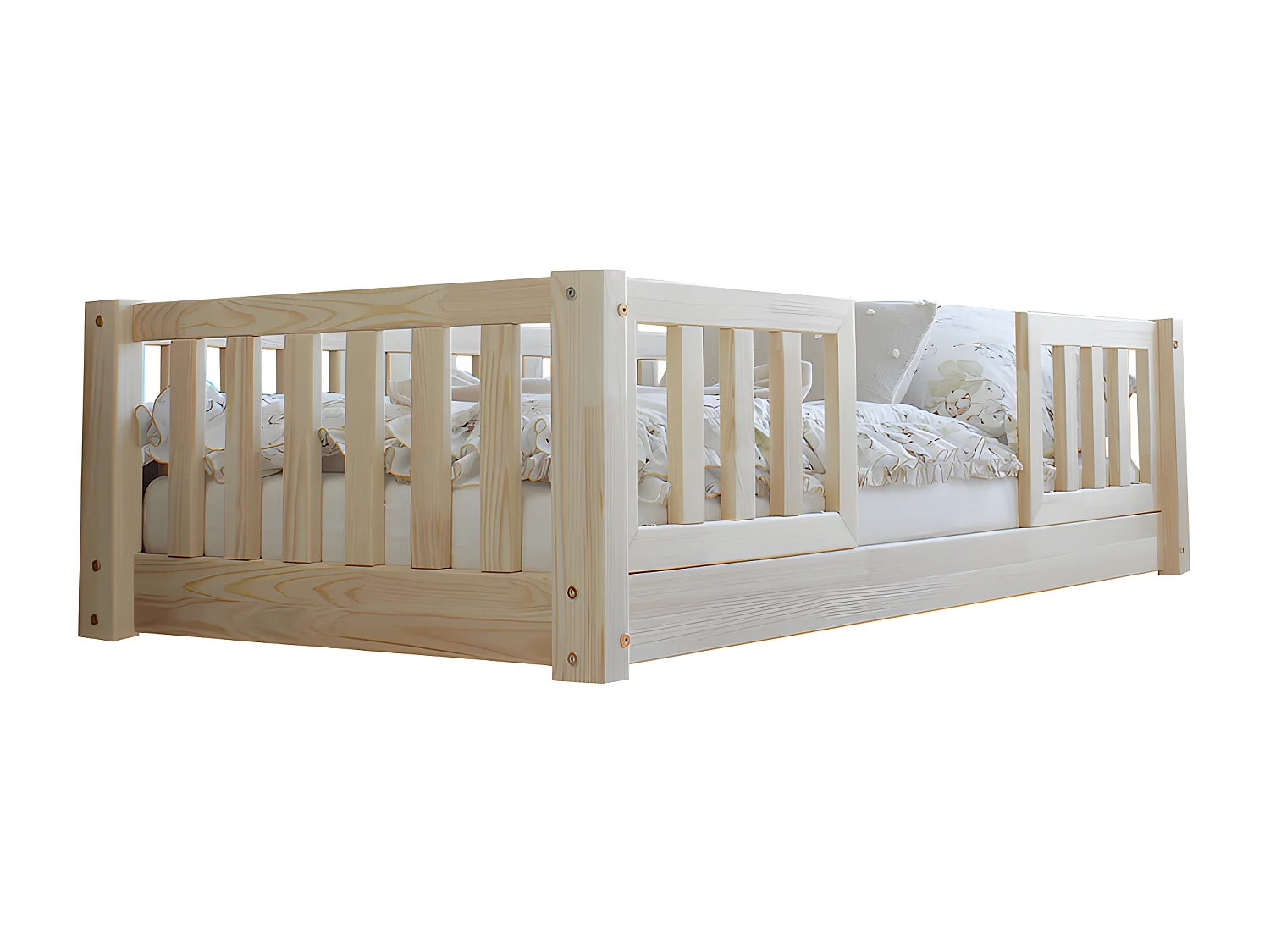 90x190 bed met spijlen en lattenbodem inclusief 1 cm poten Agnès Bois