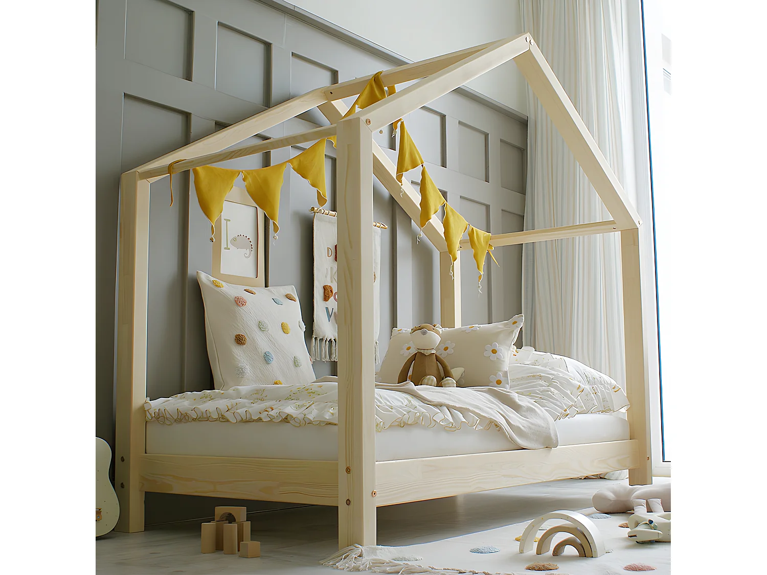 Kajuitbed 90x190 inclusief lattenbodem en poten 10 cm Susan Wood