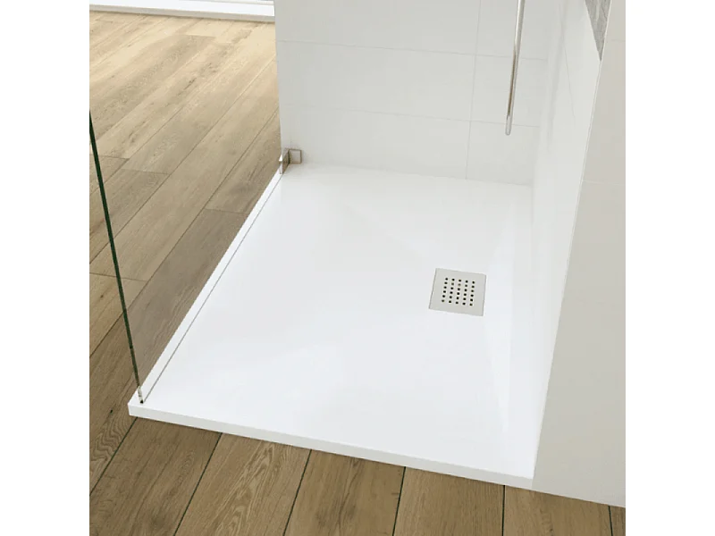 Receveur de douche KINEDO Kinesurf biotec rectangle Blanc 150 x 90 x 4 bonde centre longueur