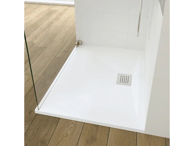 Receveur de douche KINEDO Kinesurf biotec rectangle Blanc 150 x 90 x 4 bonde centre longueur