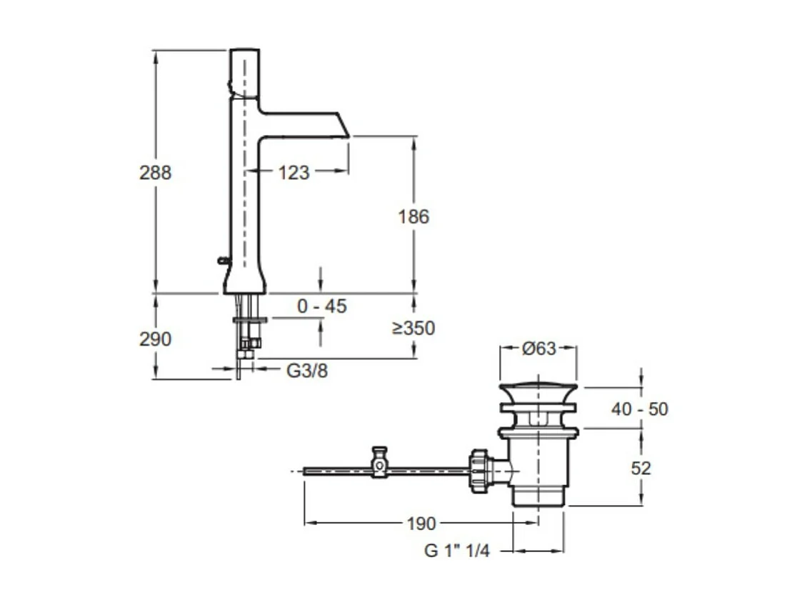 JACOB DELAFON Mitigeur vasque haut Toobi